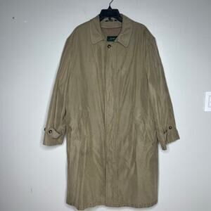 Vintage LRL Ralph Lauren Men's Tan Trench Coat Size 44R Removable Liner Overcoat